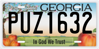 GA license plate PUZ1632