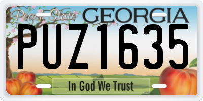 GA license plate PUZ1635