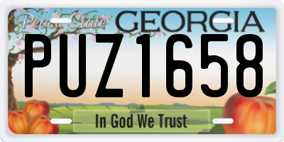 GA license plate PUZ1658