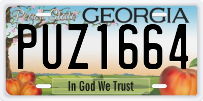 GA license plate PUZ1664