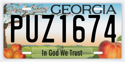 GA license plate PUZ1674