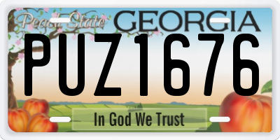 GA license plate PUZ1676