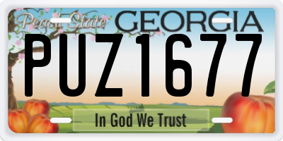GA license plate PUZ1677