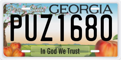 GA license plate PUZ1680