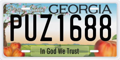 GA license plate PUZ1688