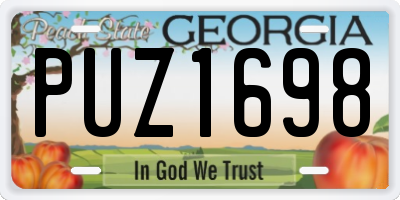 GA license plate PUZ1698