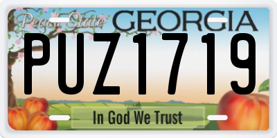 GA license plate PUZ1719