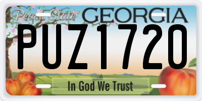 GA license plate PUZ1720