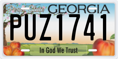 GA license plate PUZ1741