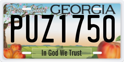 GA license plate PUZ1750