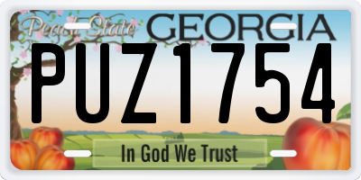 GA license plate PUZ1754