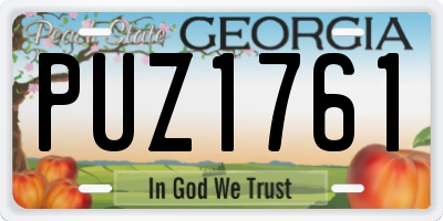 GA license plate PUZ1761