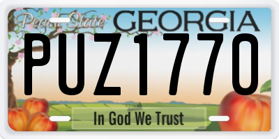 GA license plate PUZ1770
