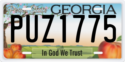 GA license plate PUZ1775