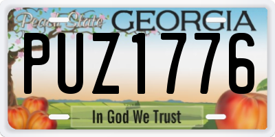 GA license plate PUZ1776