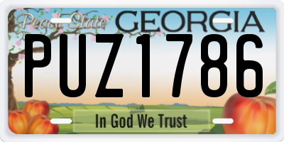 GA license plate PUZ1786