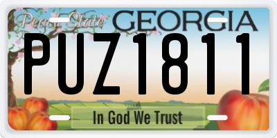GA license plate PUZ1811