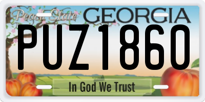 GA license plate PUZ1860