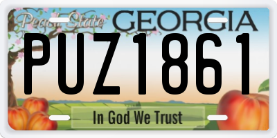 GA license plate PUZ1861
