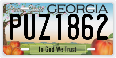 GA license plate PUZ1862