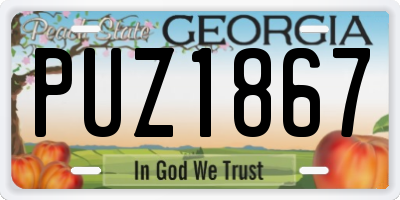 GA license plate PUZ1867