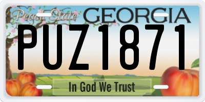 GA license plate PUZ1871