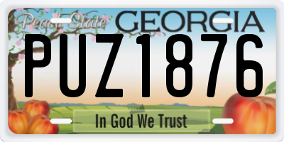 GA license plate PUZ1876