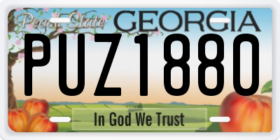 GA license plate PUZ1880