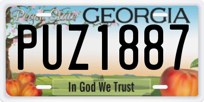 GA license plate PUZ1887