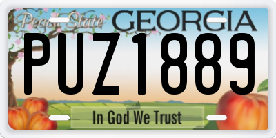 GA license plate PUZ1889