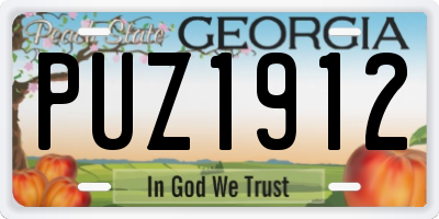 GA license plate PUZ1912