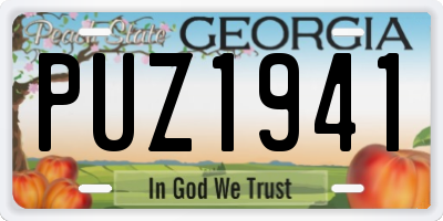 GA license plate PUZ1941