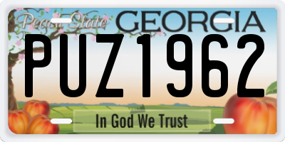 GA license plate PUZ1962