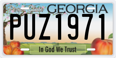 GA license plate PUZ1971
