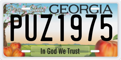 GA license plate PUZ1975