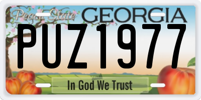 GA license plate PUZ1977
