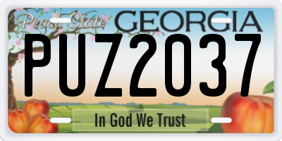 GA license plate PUZ2037