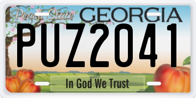 GA license plate PUZ2041