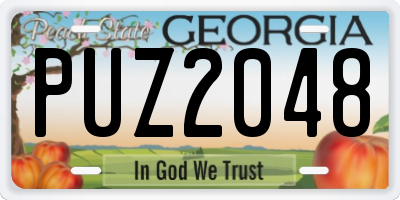 GA license plate PUZ2048