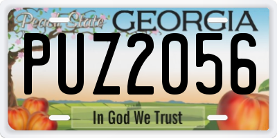 GA license plate PUZ2056