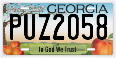 GA license plate PUZ2058