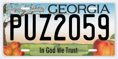 GA license plate PUZ2059