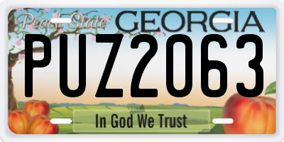 GA license plate PUZ2063
