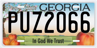GA license plate PUZ2066