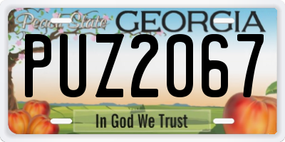 GA license plate PUZ2067