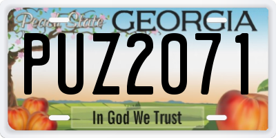 GA license plate PUZ2071