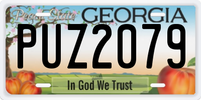GA license plate PUZ2079