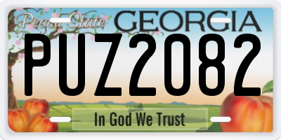GA license plate PUZ2082
