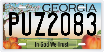 GA license plate PUZ2083