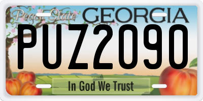 GA license plate PUZ2090